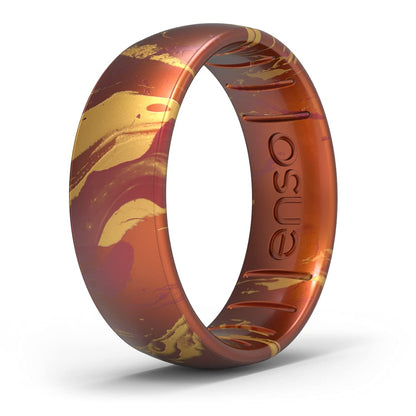 Enso Rings Handcrafted Classic Silicone Ring – Comfortable and Flexible Design – 6.6mm Wide 1.75mm Thick (Sunburst 14)
