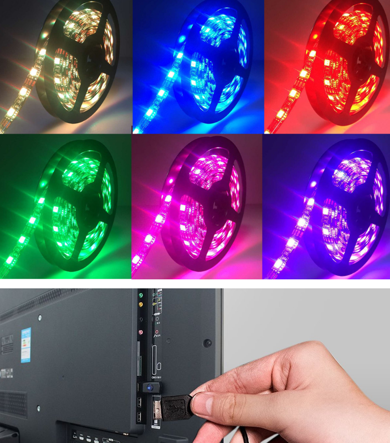 USB LED Strip Lights for TV Background Lighting