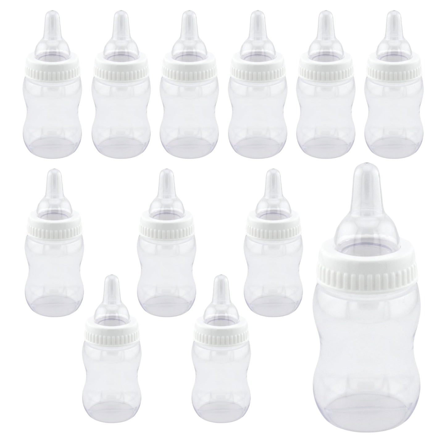 Homeford Mini Nursing Bottle Baby Bottle Baby Shower Favors 4-inch 12-Count White
