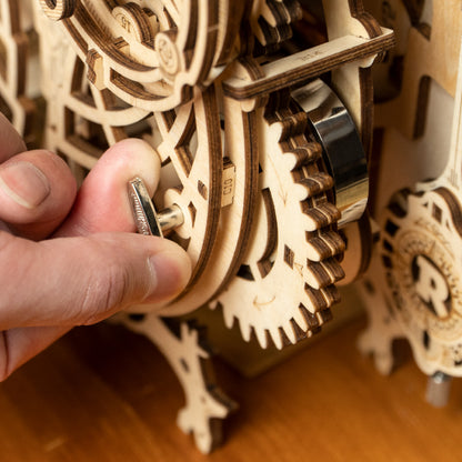 Wooden Mechanical Owl Clock Model
