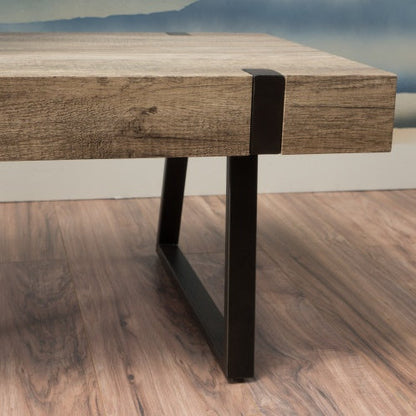 Faux Wood Coffee Table - 43.25" L x 23.60" W x 16.75" H - Canyon Grey