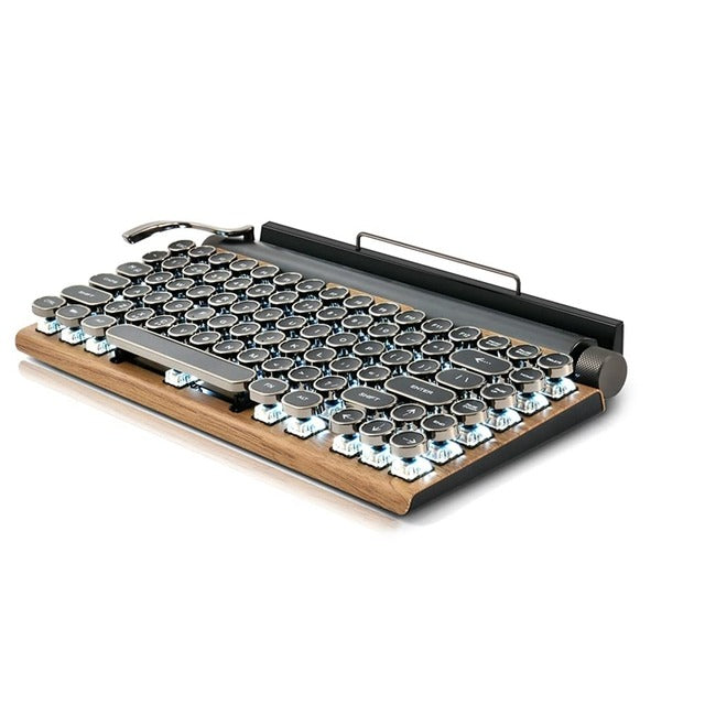 Retro Wireless Bluetooth Typewriter Keyboard with USB