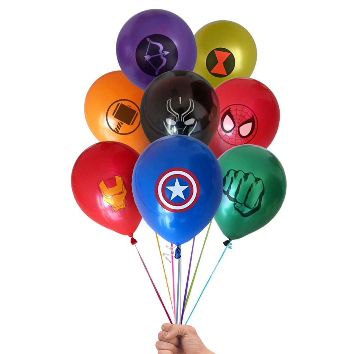 Marvel Avengers Superhero Emblem 24 Count Party Balloon Pack - Large 12" Latex Balloons