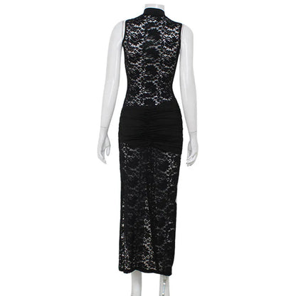 Sexy Lace Hollow Out Slit Dress valentine couple date night gift