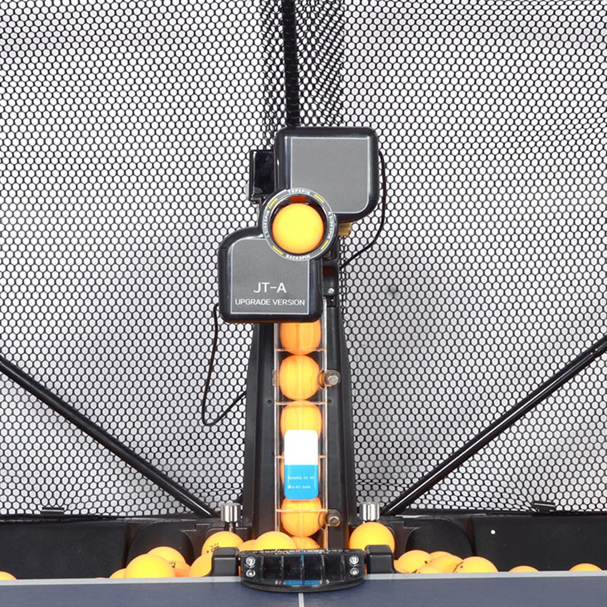 Ping Pong Machine with Net Table Tennis Robot JT-A with Table Tennis Net for Table Tennis Training Suitable Table Tennis Table Ping Pong Table Come with 100 Balls
