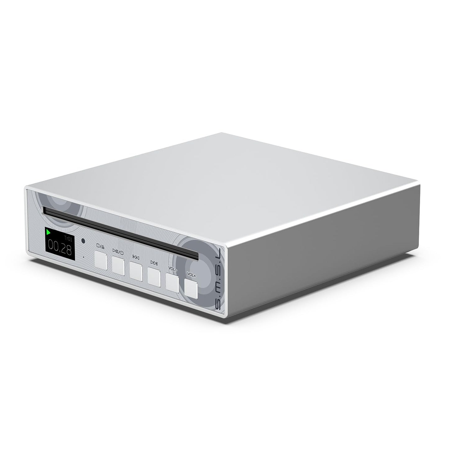 SMSL PL100 CD Player Headphone Amplifier CS43131 Decoder Chip BCD/CD-R/CD-RW/MP3 CD Uilt-in 2nd PLL Circuit CD Input RCA/3.5 mm Headphone/Optical/Coaxial Digital Output Remote Control (Silver)