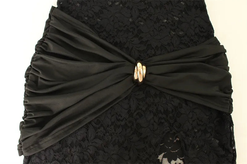 Sexy Lace Hollow Out Slit Dress valentine couple date night gift