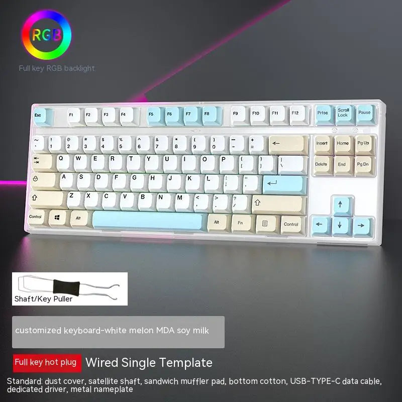 Swappable Axis Gaming Mechanical Keyboard 87 key USB RGB backlight