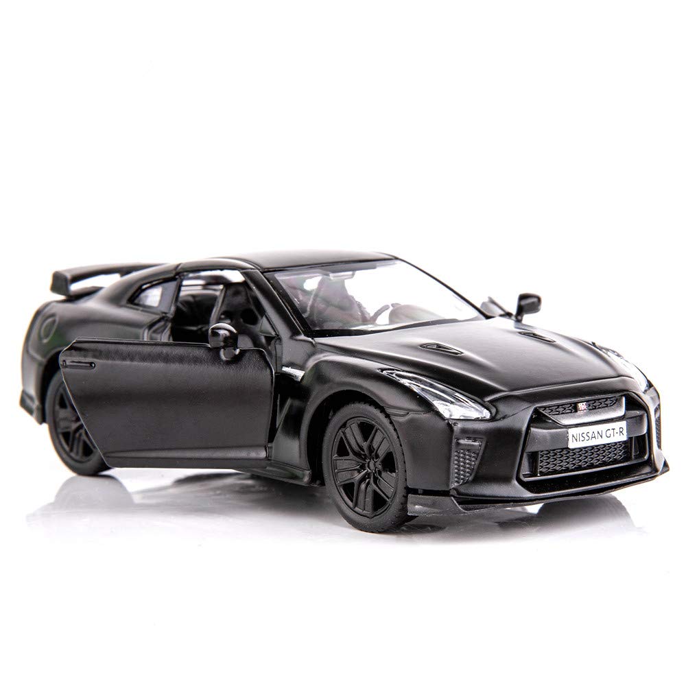 1/36 Scale GTR R35 Supercar Model Toy Zinc Alloy Die-Cast Pull Back Vehicles Kid Toys for 4 5 6 Years Old Boy Girl Gift (Black)