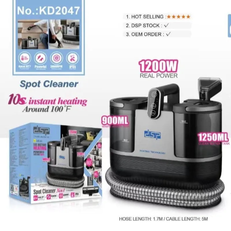 DSP 3 IN 1 PORTABLE Stream Streamer Dust & Stain Removal Vacuum Cleaner 1200W CARPET