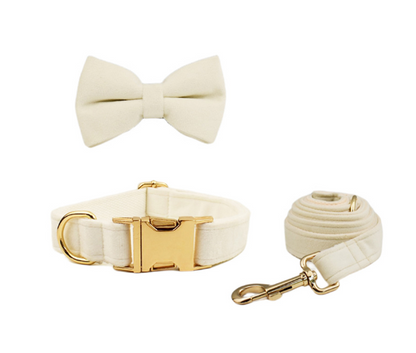 Velvet Pet dog cat Collar with Traction Rope