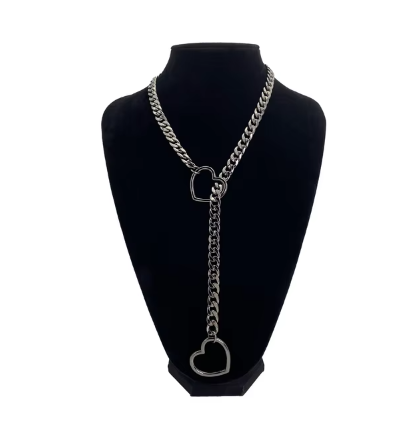 Retro Punk Metal Chain Necklace Couple birthday valentine romance gift