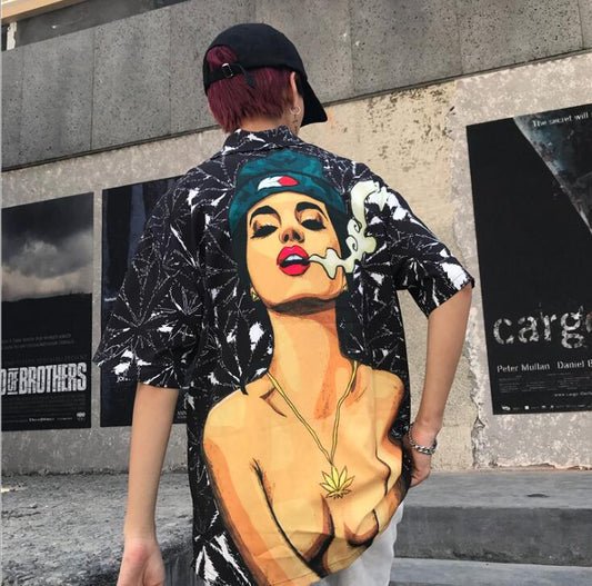 3D Woman Graphic Short Sleeve Hip-Hop Shirt for Couples