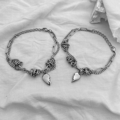 Titanium Heartbreaking Girls Attracting Couple Bracelets (Pair) birthday valentine gift