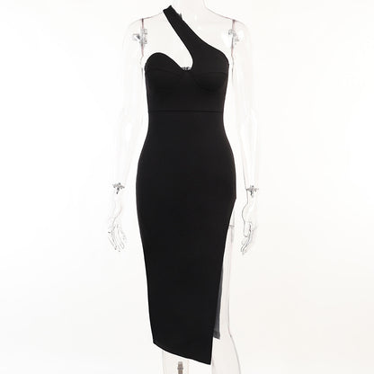 Women's Spring Sexy Oblique Shoulder Dress woman women date couple party night clubbing nightclub