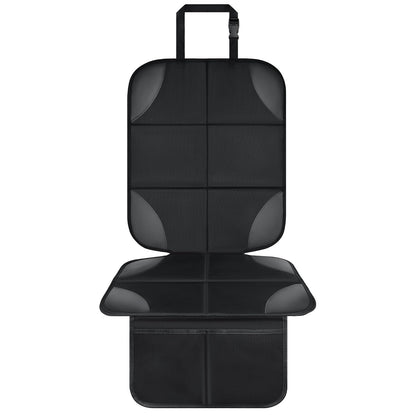 Baby Car Seat Protectors Seat Cover Waterproof 600D Fabric Padding Non-Slip Backing 2 Mesh Pockets Carseat Protector for Travel Vehicles Baby Pets (Black-1pcs)