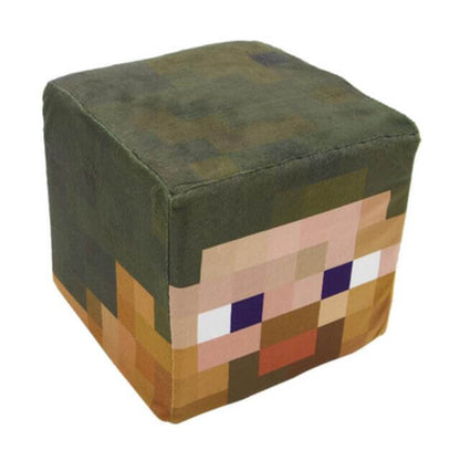 Minecraft TNT block plush stool showcasing a soft plush design with vibrant colors and pixelated character features.