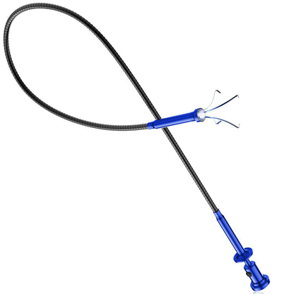 House solution 28.34in Grabber Tool Magnetic Four-Claw Picker Bendable Hose Reacher Pickup Sweeper with LED Light Battery Flexible Long Handy Reaching Assist Tool for Litter Pick/Home Sink/Drain Blue