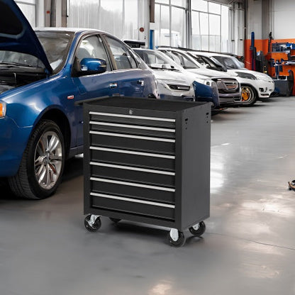 Steel Rolling Tool cart With 7-Drawer Tool Box With Wheels Multifunctional Tool Cart Mechanic Tool Storage Cabinet For Garage, Warehouse, Workshop, Repair Shop