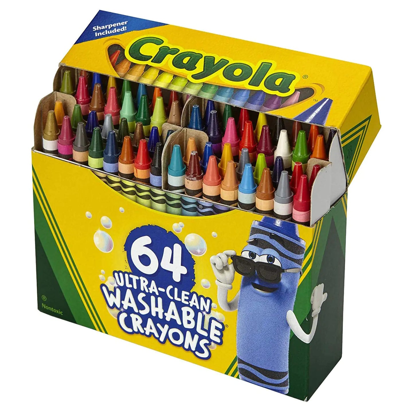 Crayola Ultra Clean Washable Crayons Built in Sharpener 64 Count Kids at Home Activities