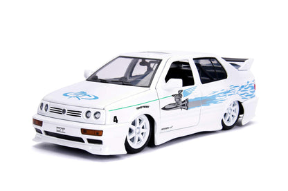 Jada Toys Fast & Furious 1:24 Jesses Volkswagen Jetta Die-cast Car Toys for Kids and Adults White (99591W)