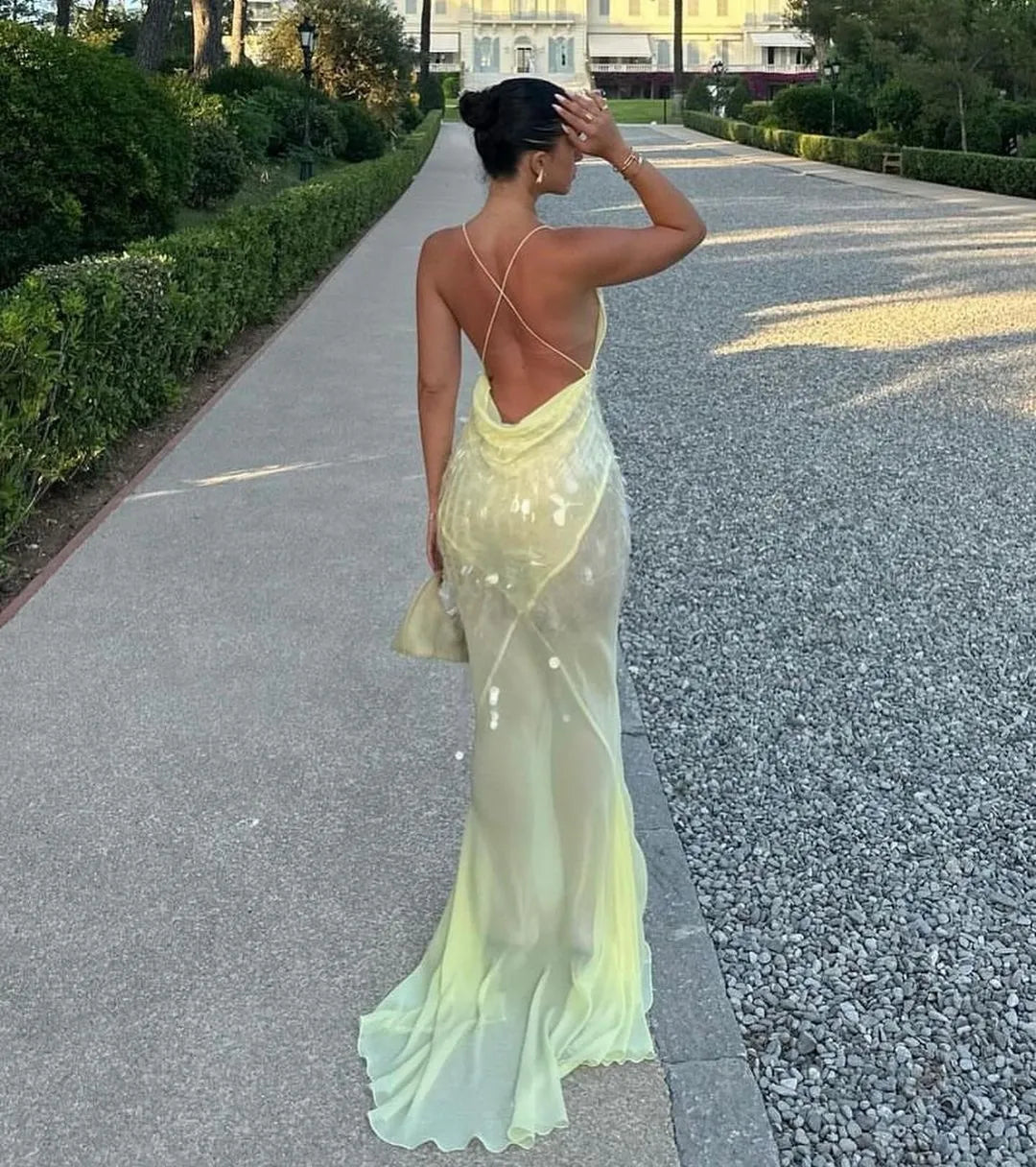 Sexy Sequin Fishtail Evening Gown woman women date couple party clubbing