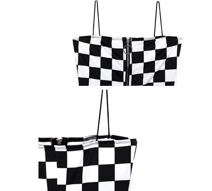 One-Piece Jumpsuit and Plaid  Overalls  Women  Woman