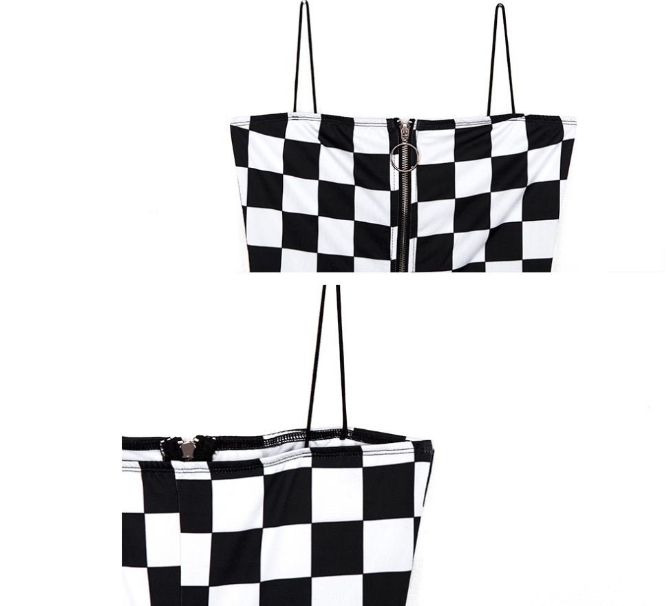 One-Piece Jumpsuit and Plaid Overalls Women Woman