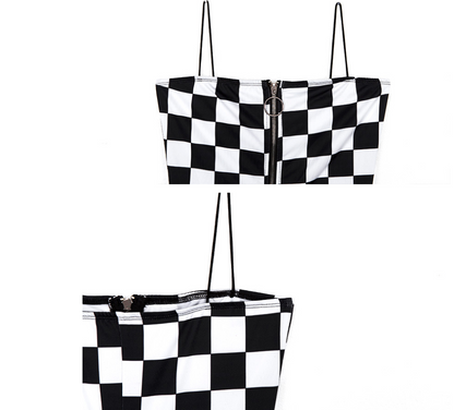 One-Piece Jumpsuit and Plaid Overalls Women Woman