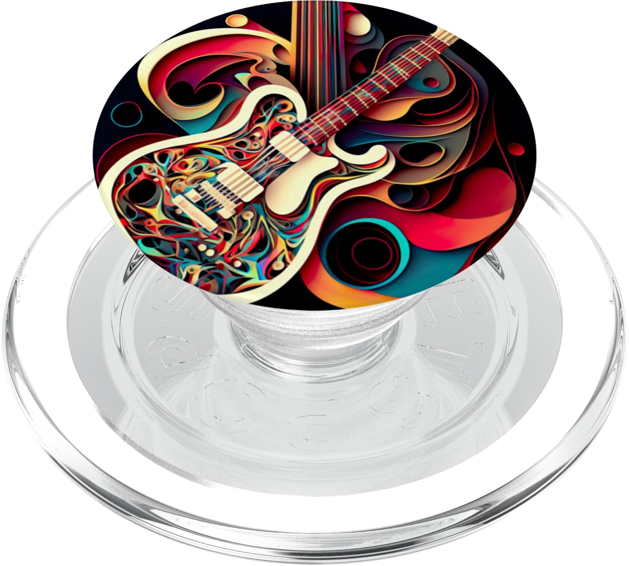 Guitar Music Fan Abstract Rock And Roll Guitar PopSockets MagSafe PopGrip for iPhone