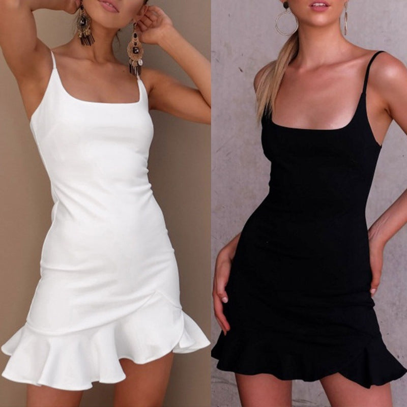 Multi color Sexy Spaghetti Strap Pleated Backless Dress woman women date couple party night clubbing