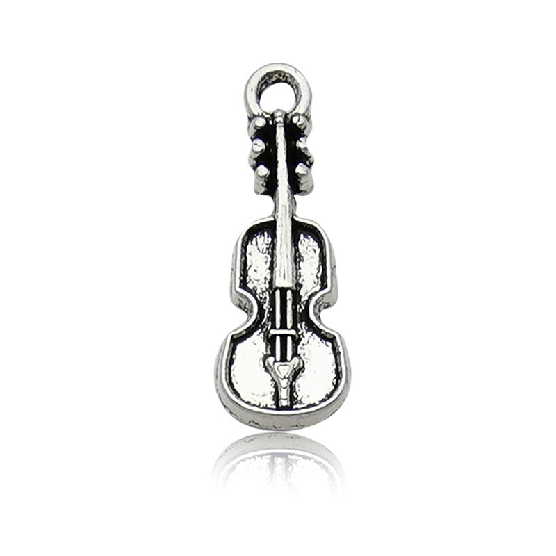 Cute DIY Music Series Violin Guitar Note keychain pendant necklace