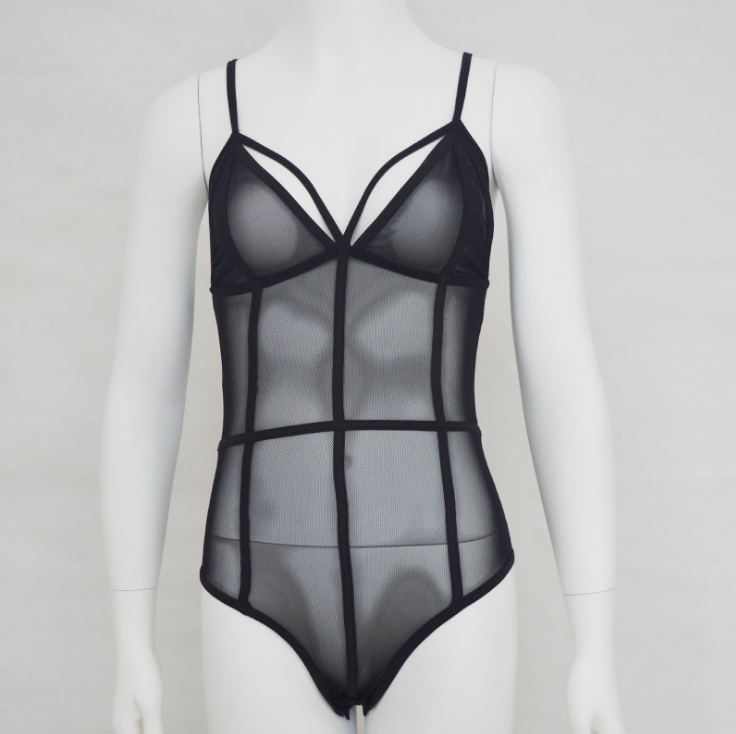 Sexy Mesh Bodysuit with Straps woman women date couple party night clubbing