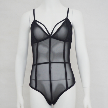 Sexy Mesh Bodysuit with Straps woman women date couple party night clubbing