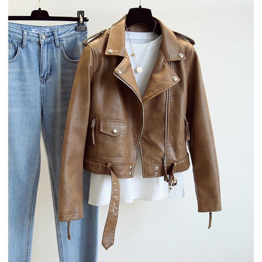 Women Woman Genuine Leather Jacket - Phobos (One Piece)
