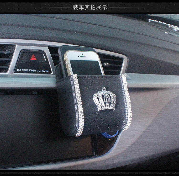 Diamond Crown Car Air Vent Phone Holder and Organizer