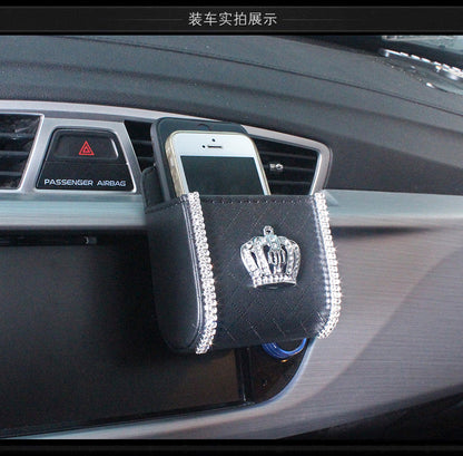 Diamond Crown Car Air Vent Phone Holder and Organizer