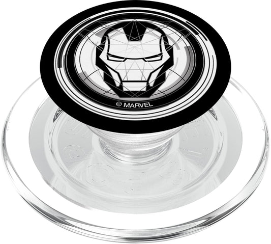 Marvel Iron Man Tony Stark Digital Icon Black and White PopSockets MagSafe PopGrip for iPhone