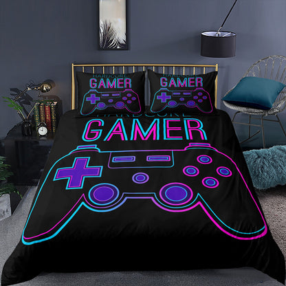 Video Game Print Duvet Cover Set for Bedroom (2/3pcs)