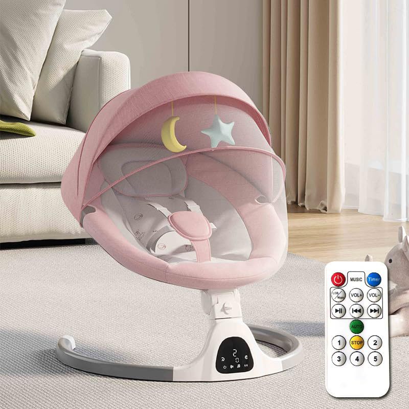 Electric Baby Rocking Chair Cradle metal frame Bluetooth control RC