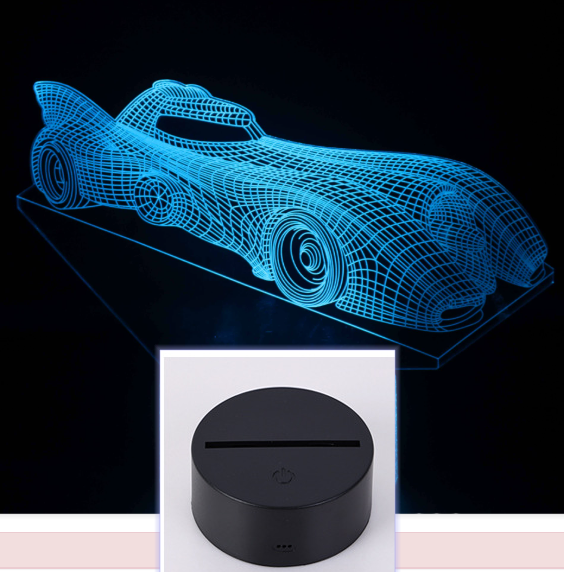 F1 Race Car and Batman mobile 3D Night Light home decor