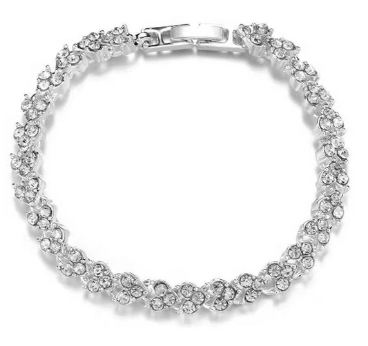 Silver Zirconia Riviera Bracelet Women Woman (One Piece)