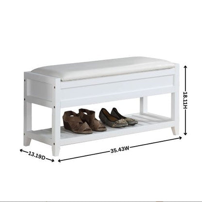 Rouen Seating Bench With Shoe Storage Espresso
