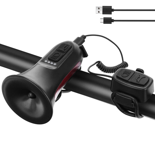 Vickes Electric Bike Horn 120DB Electronic Bicycle Bell with Rechargeable Battery 5 Sound Modes Waterproof Horn for Bike Loud Bike Bell for Adults Bike Horn for Mountain Bike Road Bike