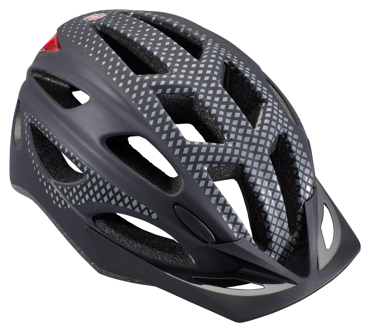 Schwinn Beam LED Lighted Bike Helmet with Reflective Design for Adults 360 Degree Comfort System Dial-Fit Adjustment Removable Visor Fits Head Circumferences 22.88-24.5 Inches Matte Black