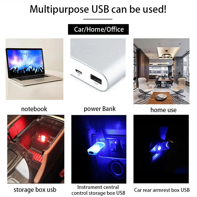 Mini USB LED Car Atmosphere Light for Interior Use