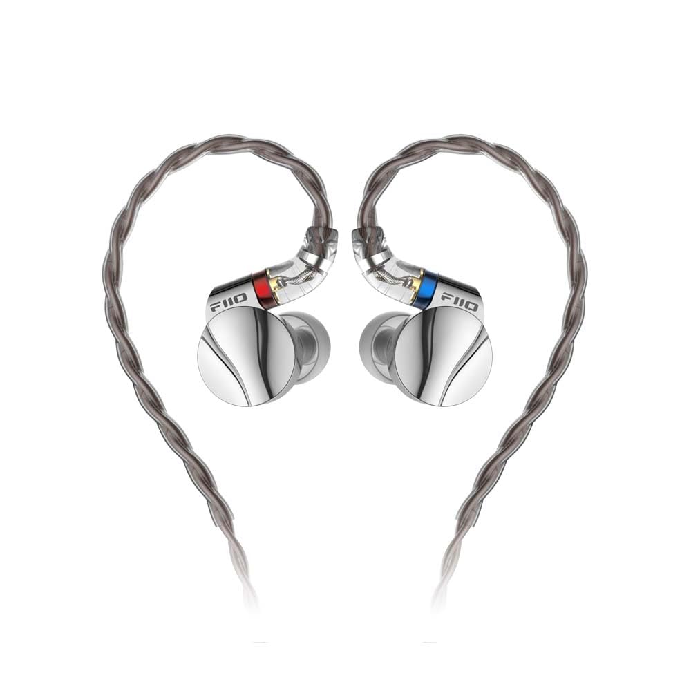 FiiO FD15 13.8mm Magnalium DLC HiFi Dynamic Driver in-Ear Earphone with Stainless Steel Shell Detachable MMCX Cable (Silver)