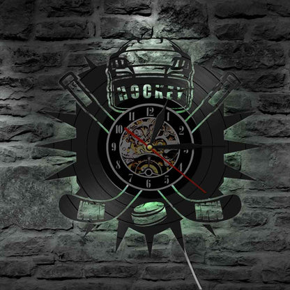 Hockey Sport Vinyl Record Wall Clock