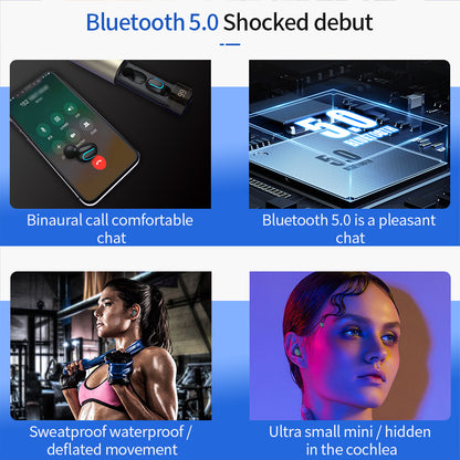 Intelligence Bluetooth 5.0 Noise Reduction Earbuds with Portable Power Bank