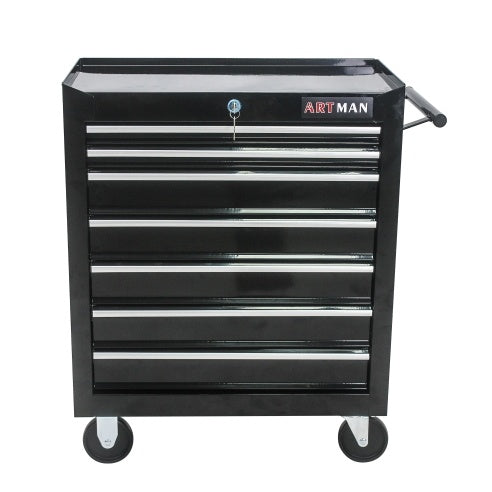 7 DRAWERS multi function tool cart with wheels and lock - BLACK garage